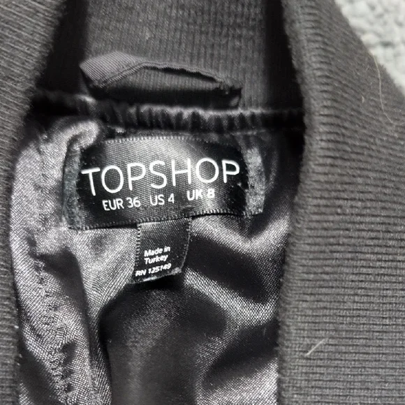 Woman's s Black Bomber Jacket - Picture 2 of 5